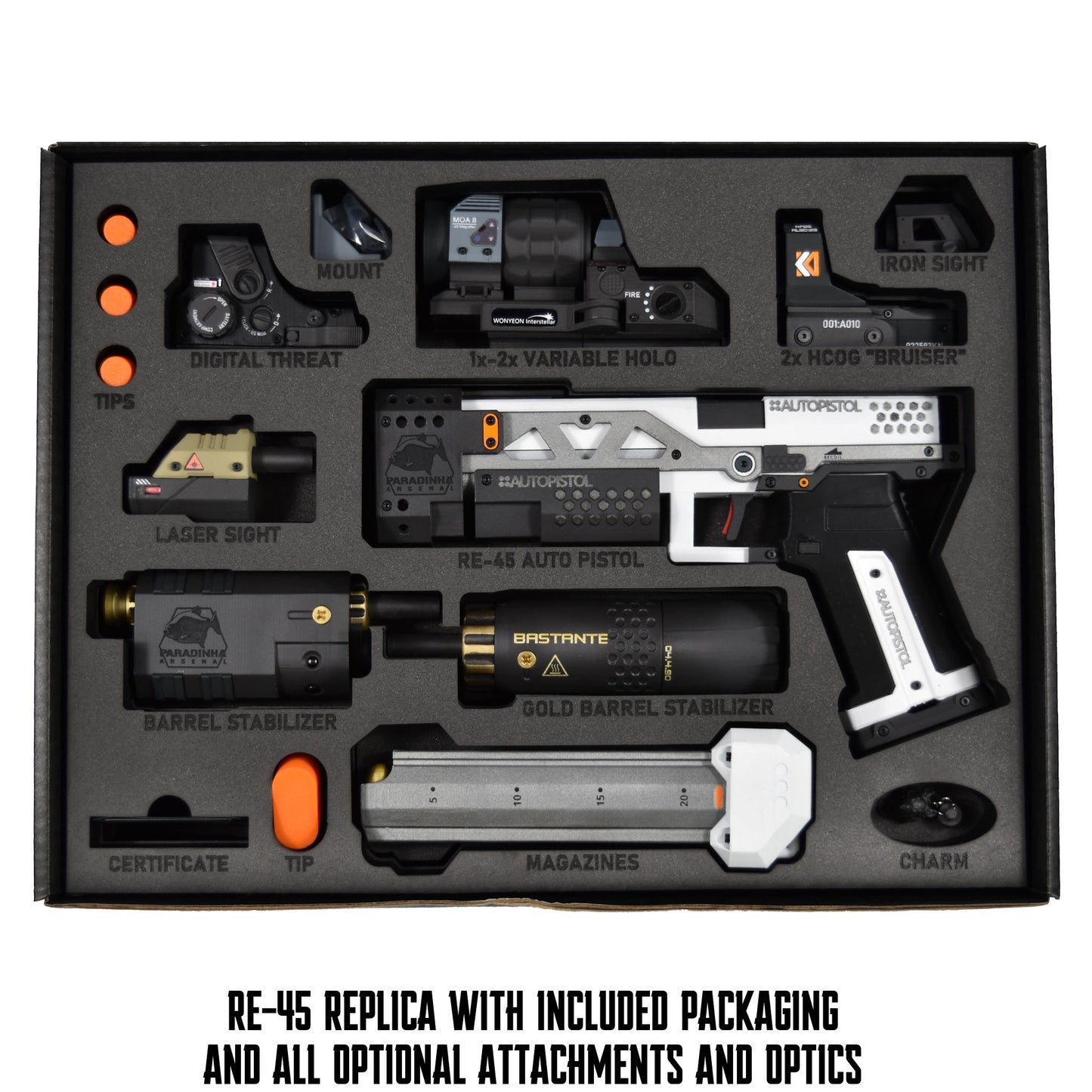 RE-45 Auto Pistol Prop, Arctic