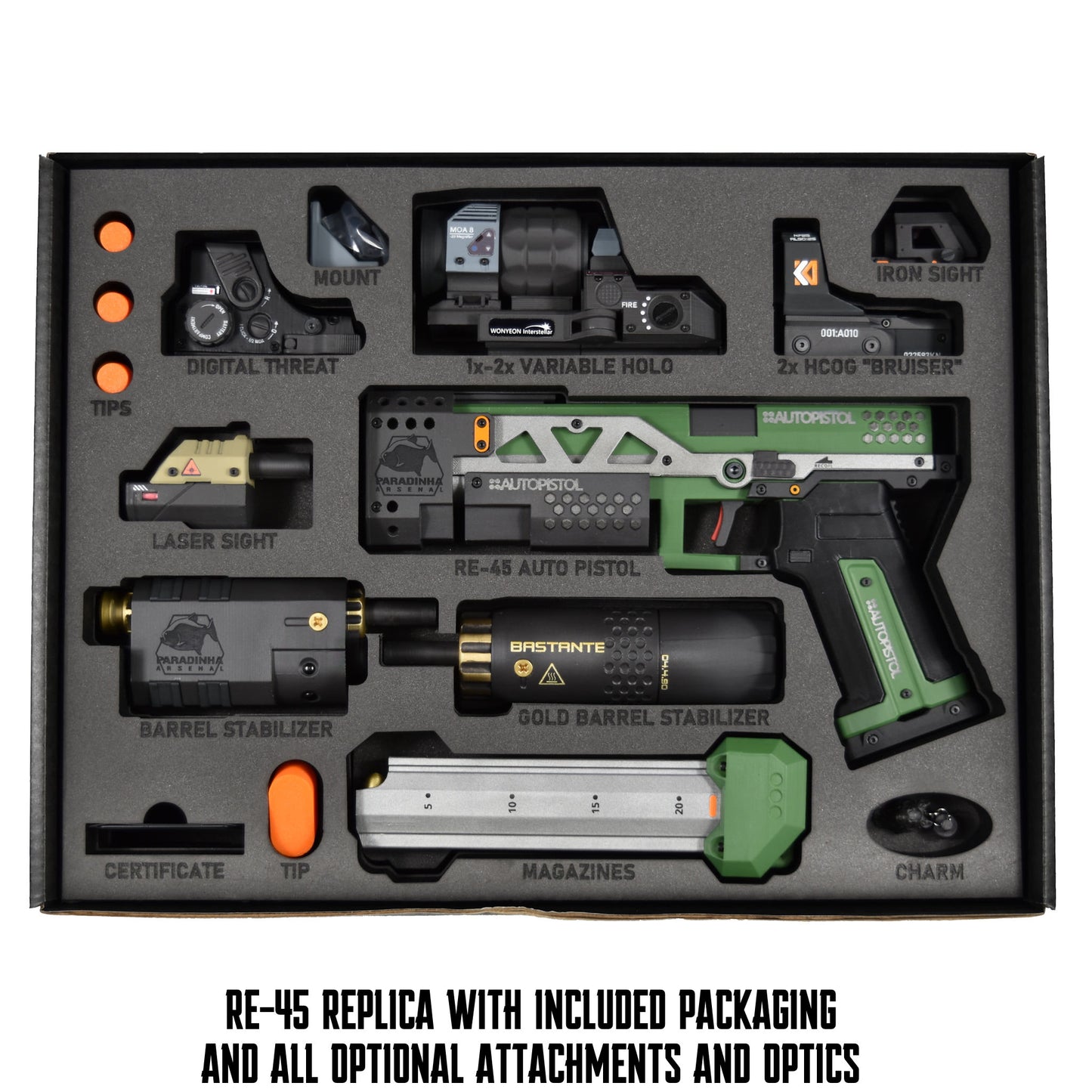 RE-45 Auto Pistol Prop, Evergreen
