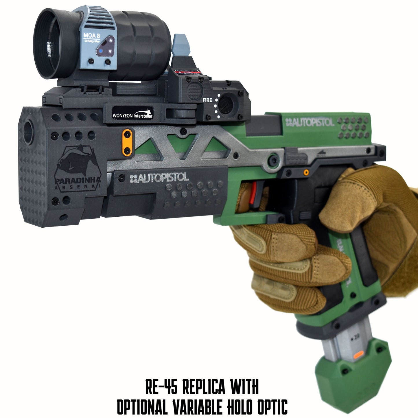RE-45 Auto Pistol Prop, Evergreen