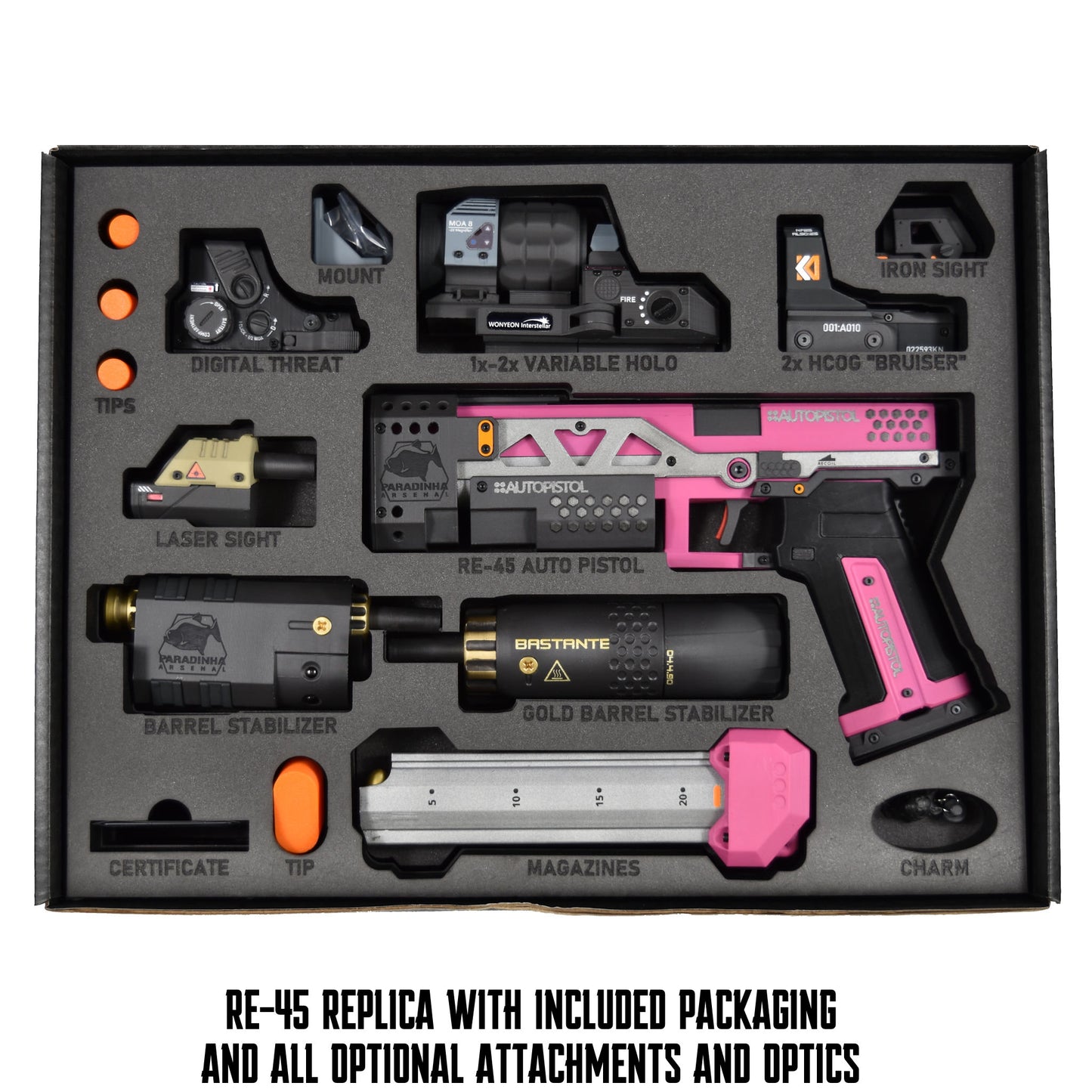 RE-45 Auto Pistol Prop, Flamingo