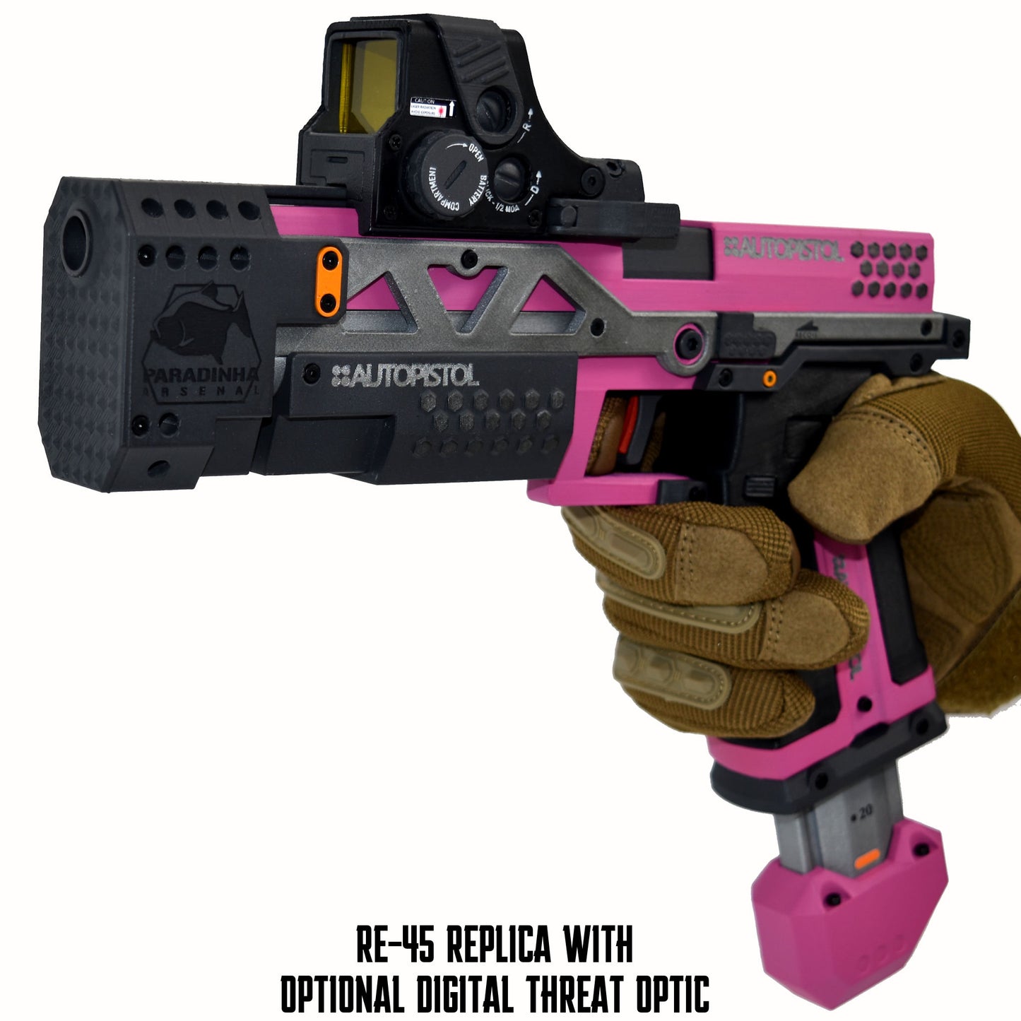 RE-45 Auto Pistol Prop, Flamingo