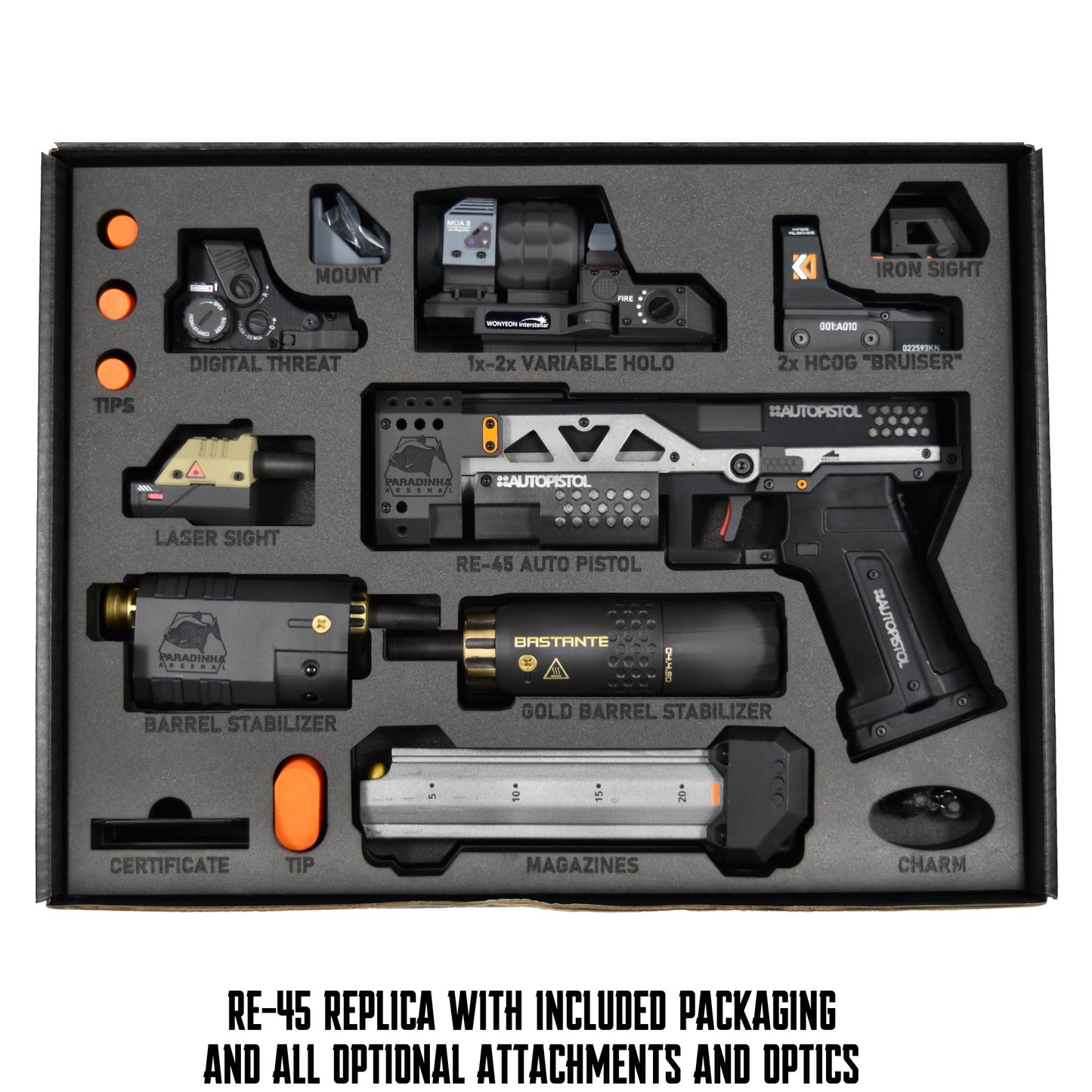 RE-45 Auto Pistol Prop, Midnight
