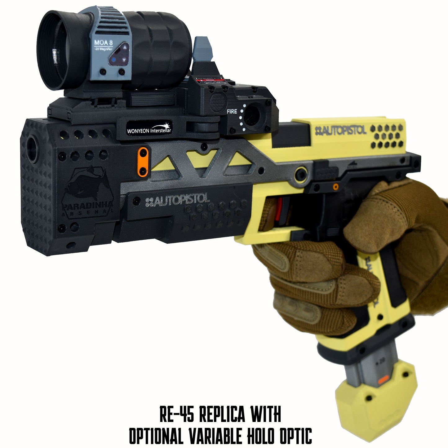 RE-45 Auto Pistol Prop, Sunfire